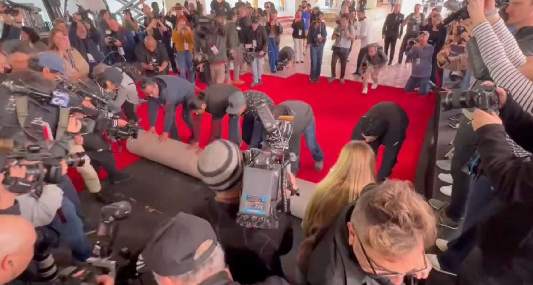 Instalación alfombra roja de los Óscar 2024