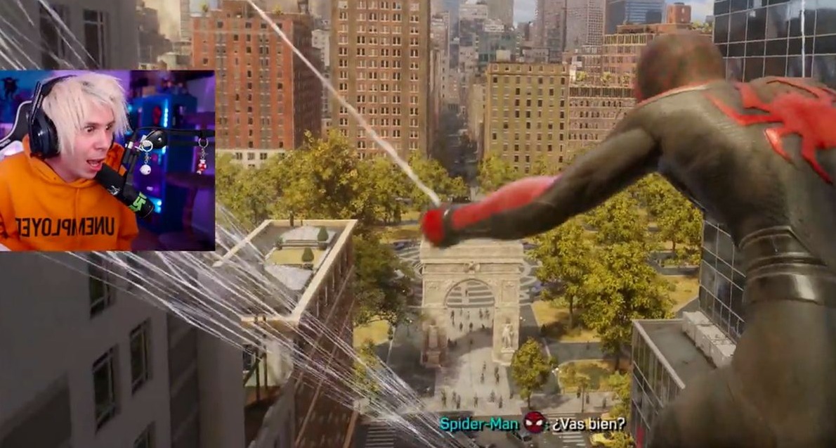 El Rubius jugando a Spider-Man 2