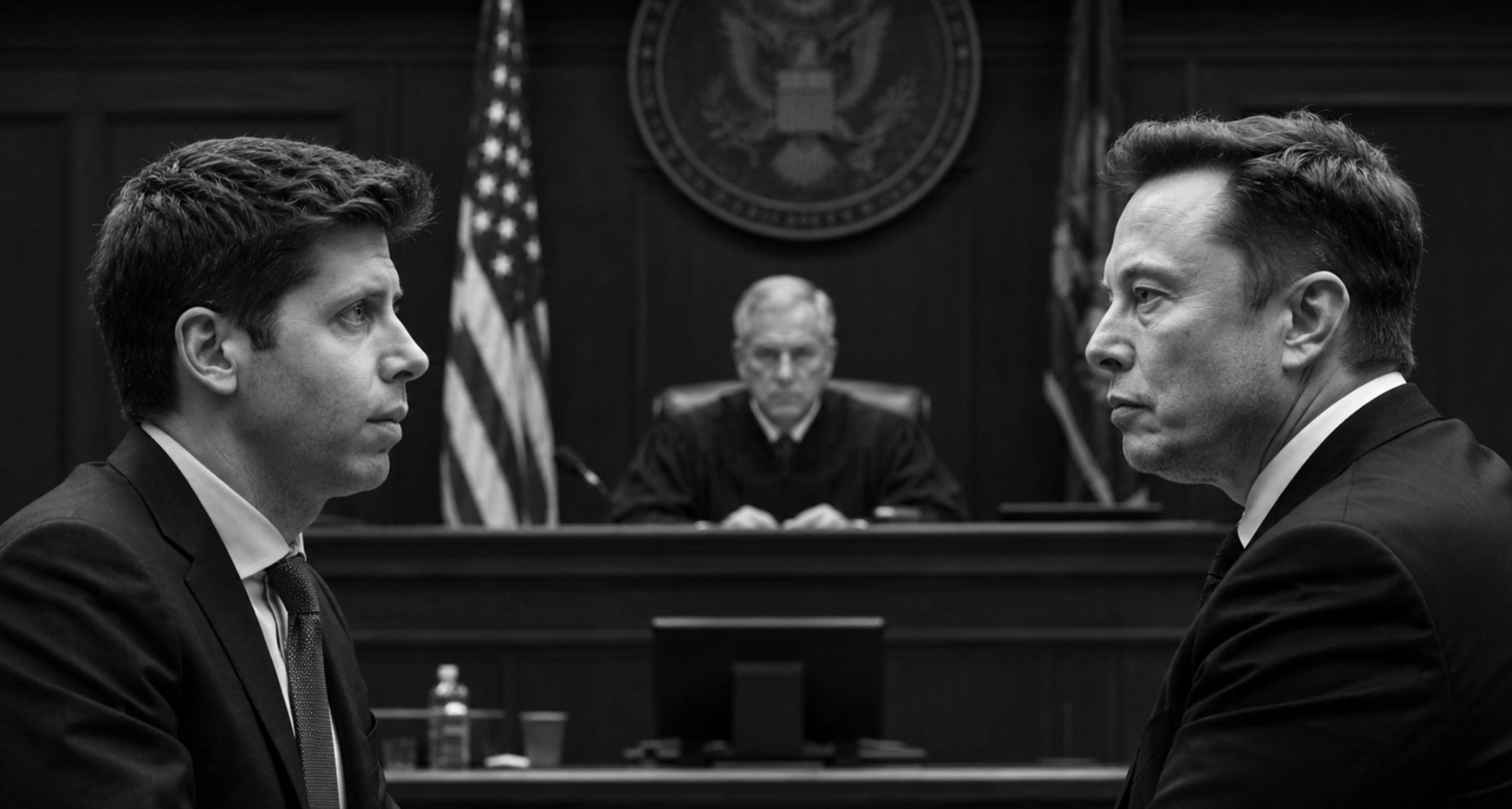 Sam Altman y Elon Musk enfrentados en una sala de un juzgado