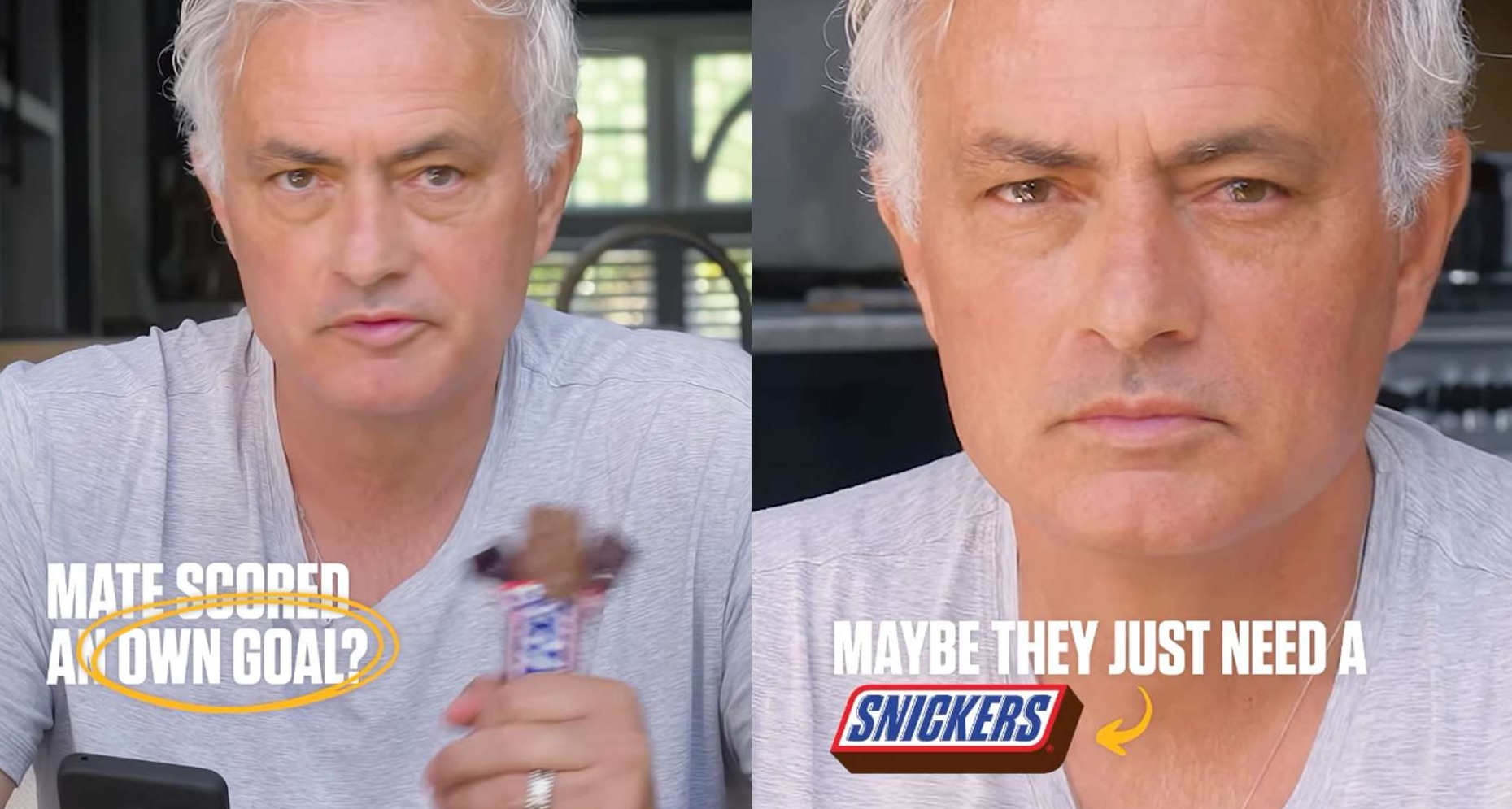 Snickers ficha a un José Mourinho de inteligencia artificial para dar consejos a los fans del fútbol José Mourinho para Snickers
