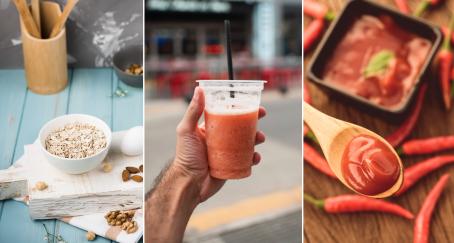 Collage de fibra, bebida y picante