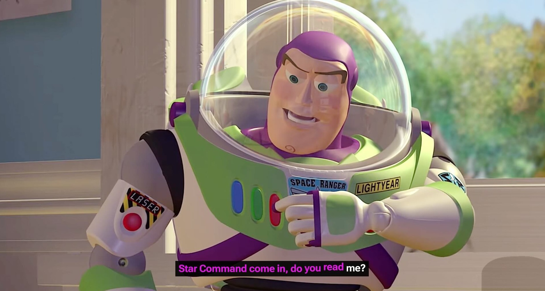Escena subtitulada de la película "Toy Story"