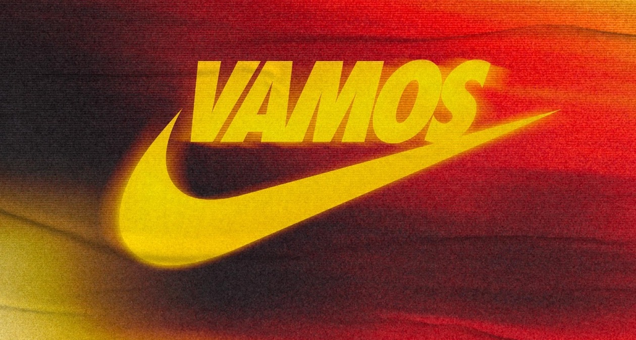 Logo de Nike con la palabra "Vamos"