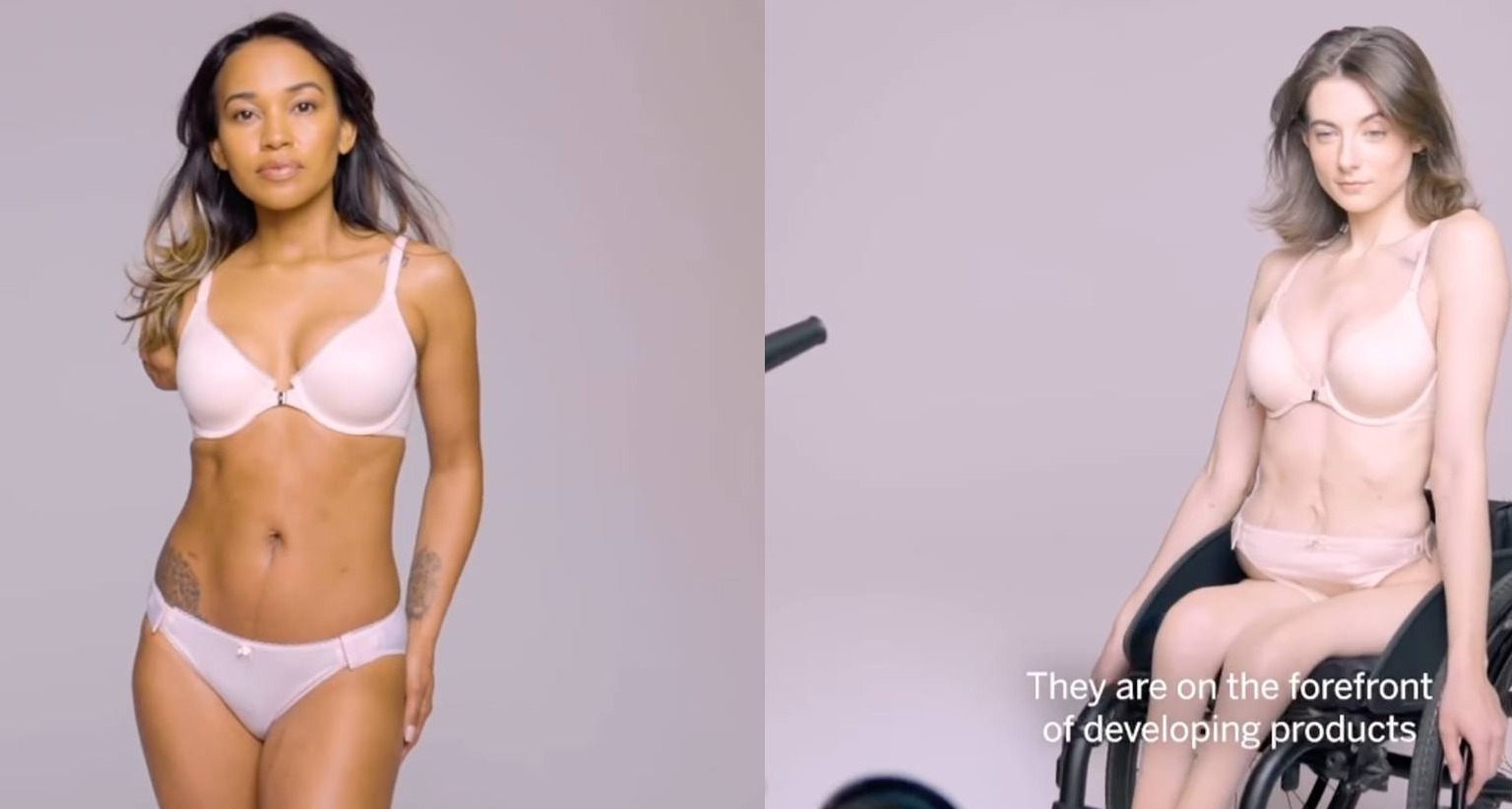 Modelos con discapacidad lucen las prendas de la colección Adaptative de Victoria's Secret