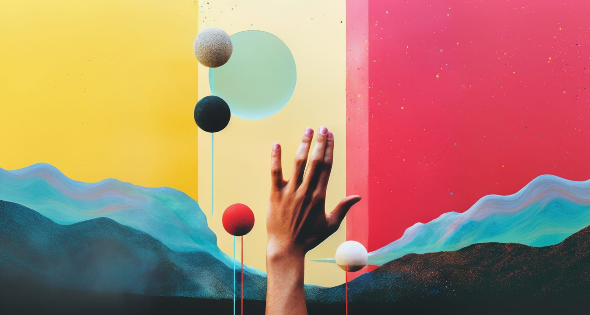 Una mano sobre fondo abstracto