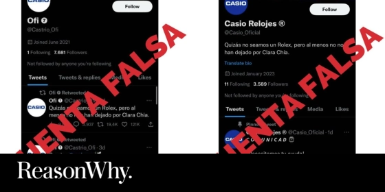 Las cuentas Casio España en son falsas