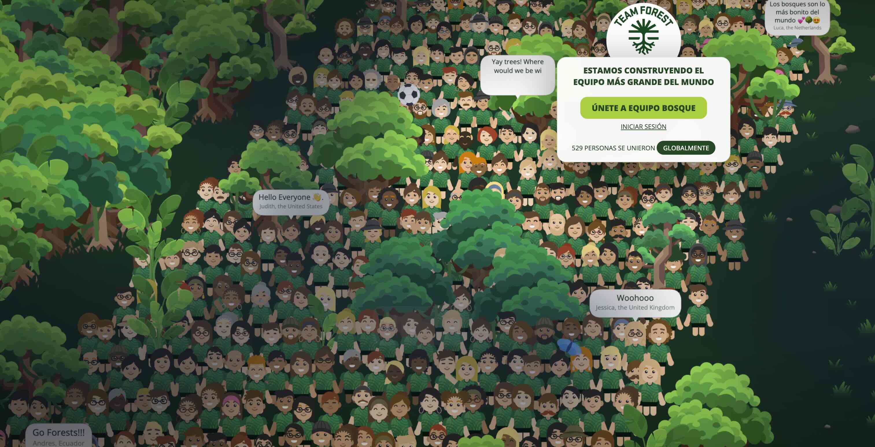 Avatares digitales de la campaña "Team Forest", de WWF