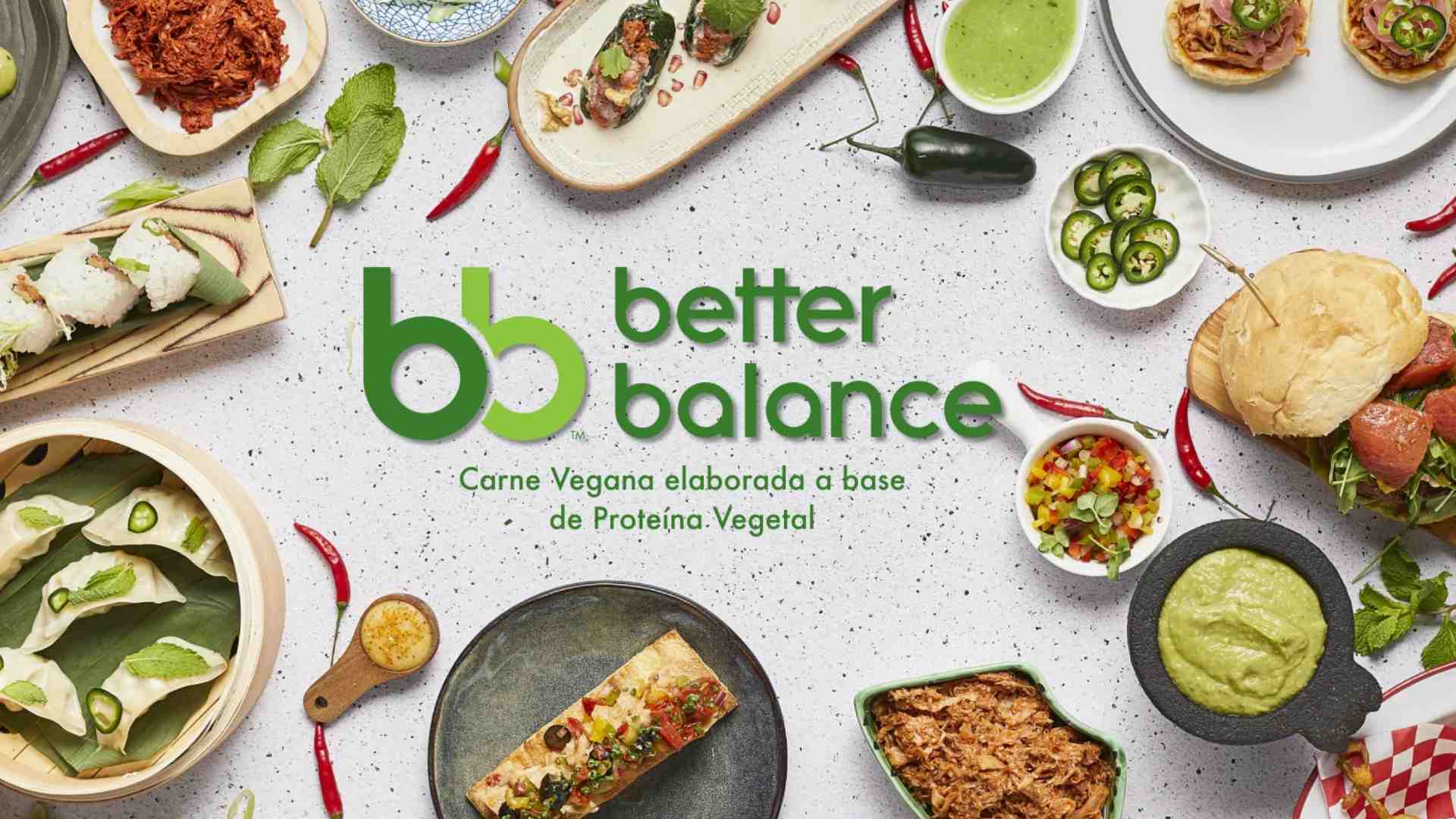 Logaotipo y bodegón de platos cocinados con Better Balance