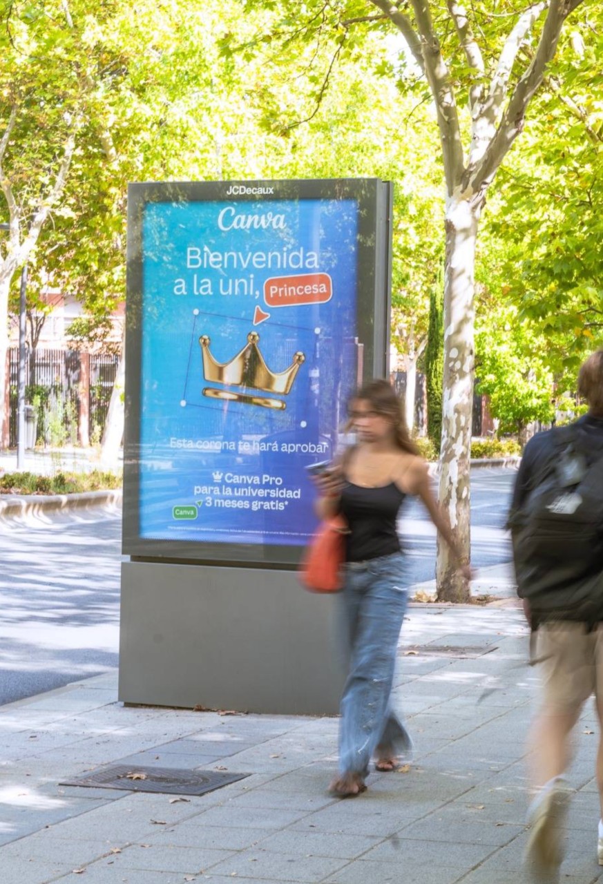Canva MUPI outdoor advertising campaign in Madrid