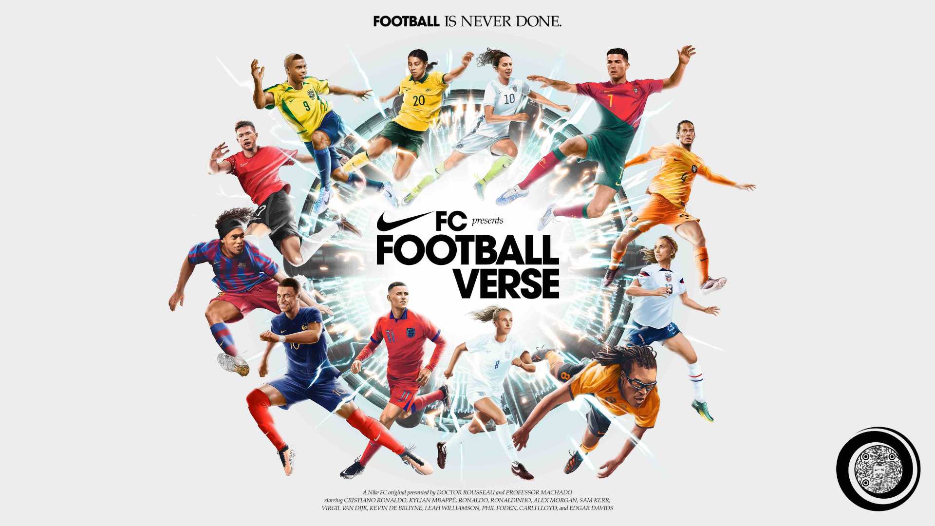 Cartel de la campaña con los futbolistas que aparecen en la misma.
