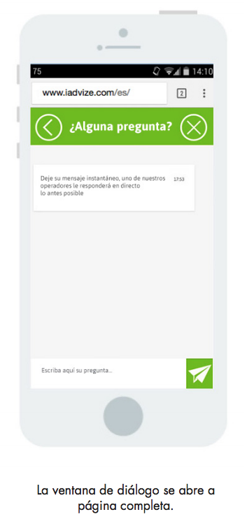Ventana de chat a pantalla completa