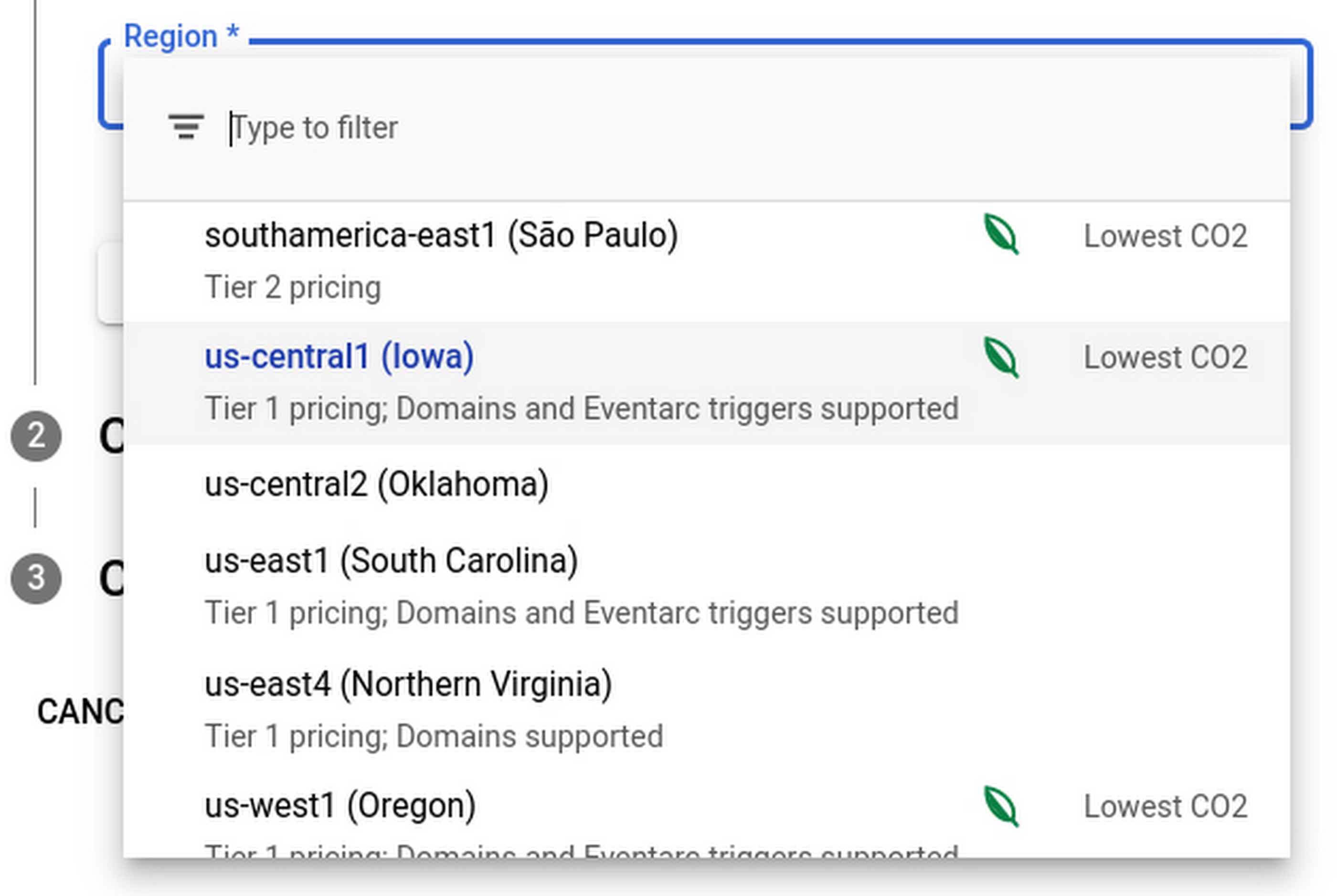 Opción sostenible en Google Cloud