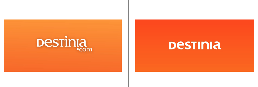 Destinia cambio logo