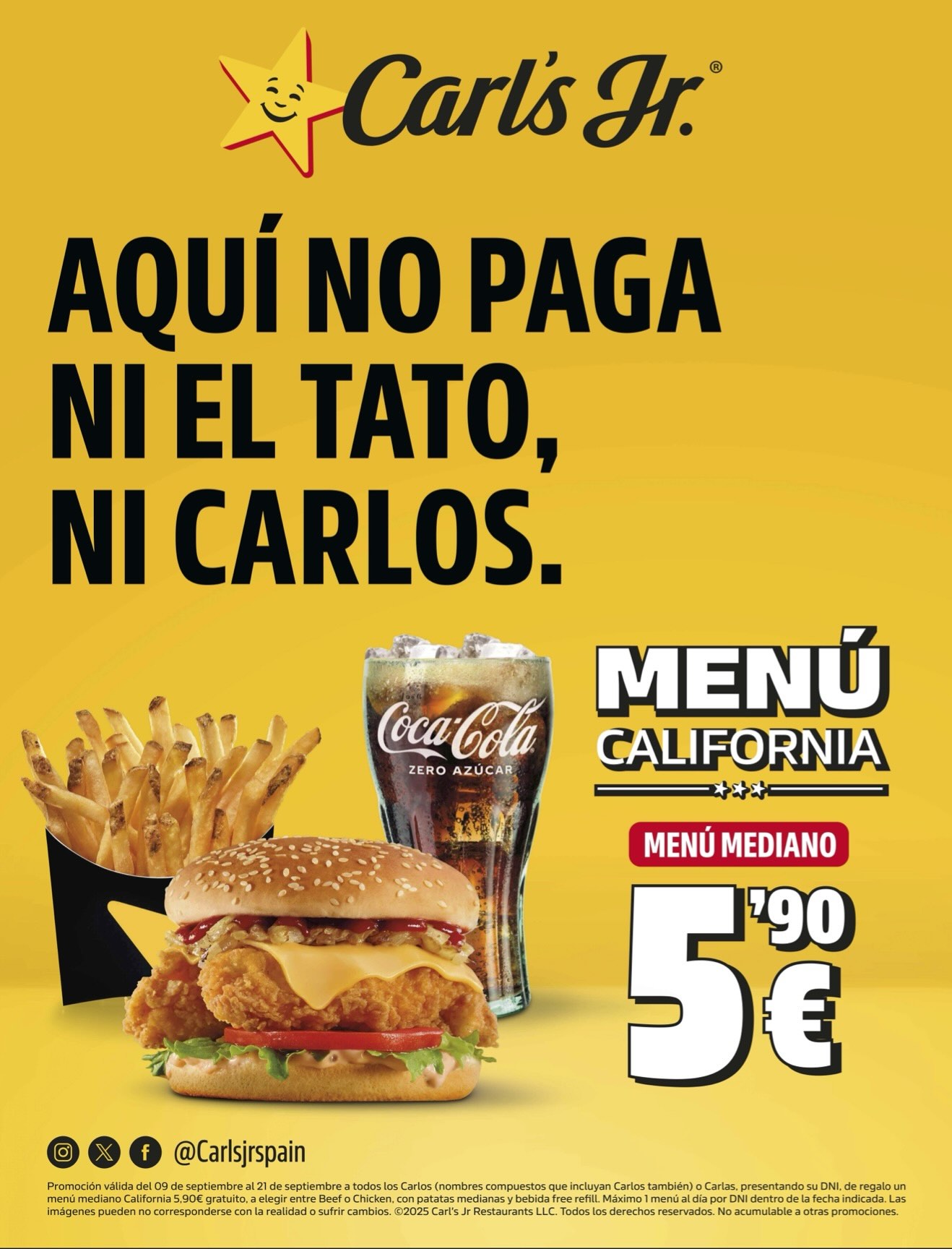 Cartel de promoción de Carl's Jr