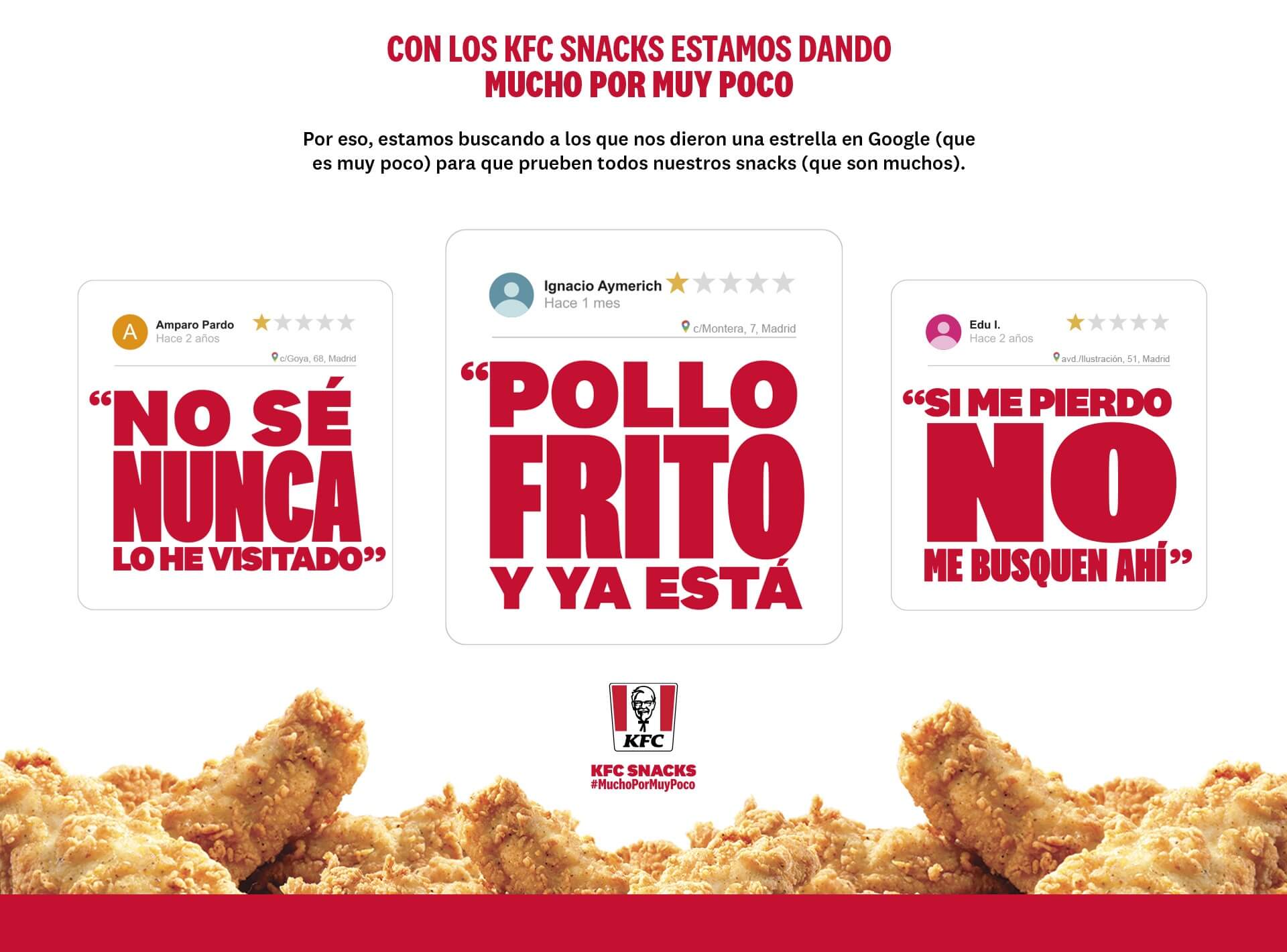 Las reseñas negativas de KFC en la campaña “Mucho por muy poco” 