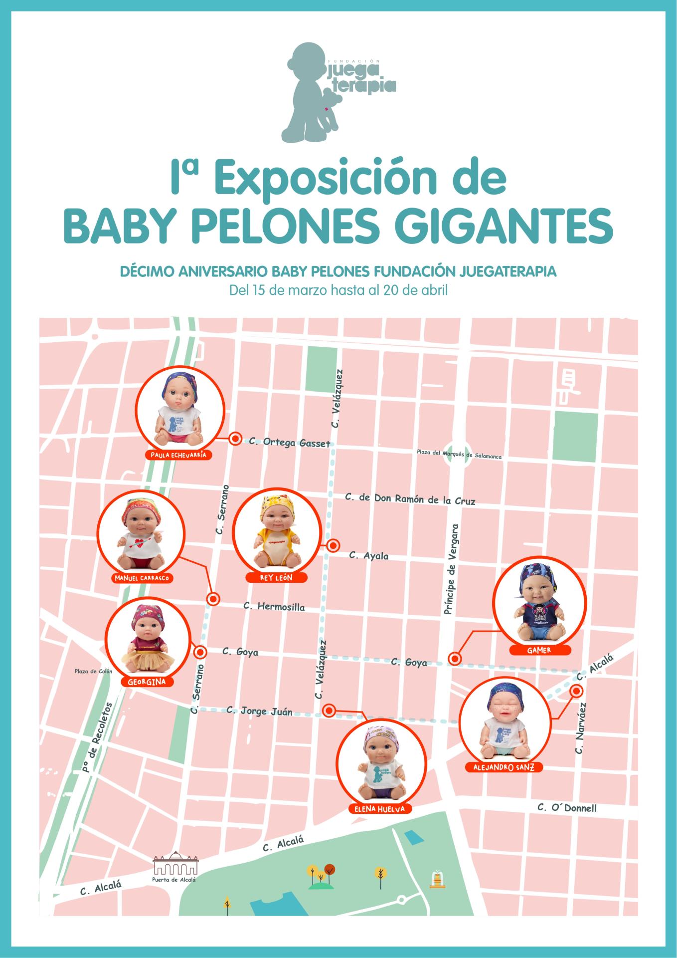 Mapa de la exposición de Baby Pelones gigantes de Juegaterapia