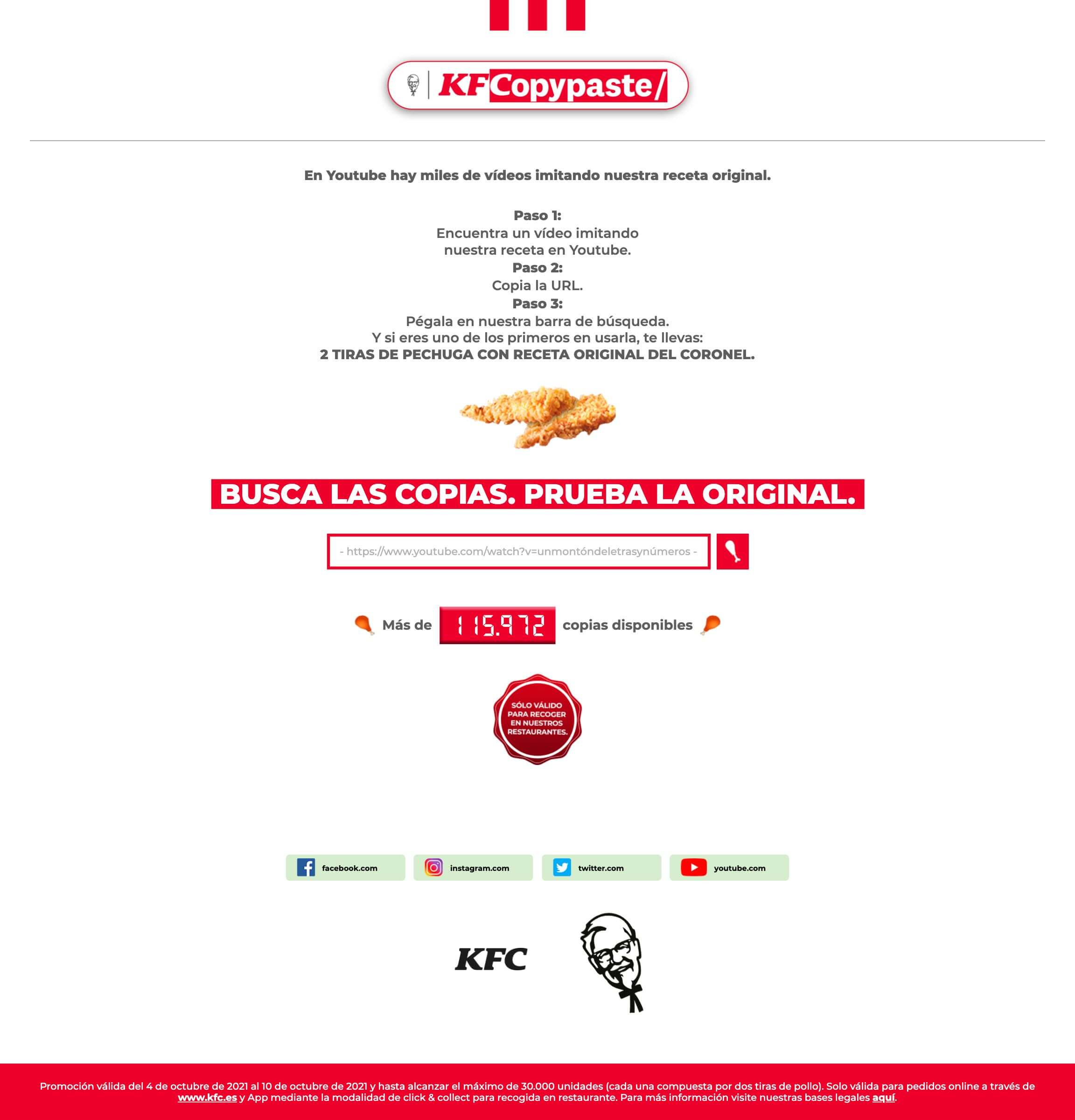 Página web KFCopypaste
