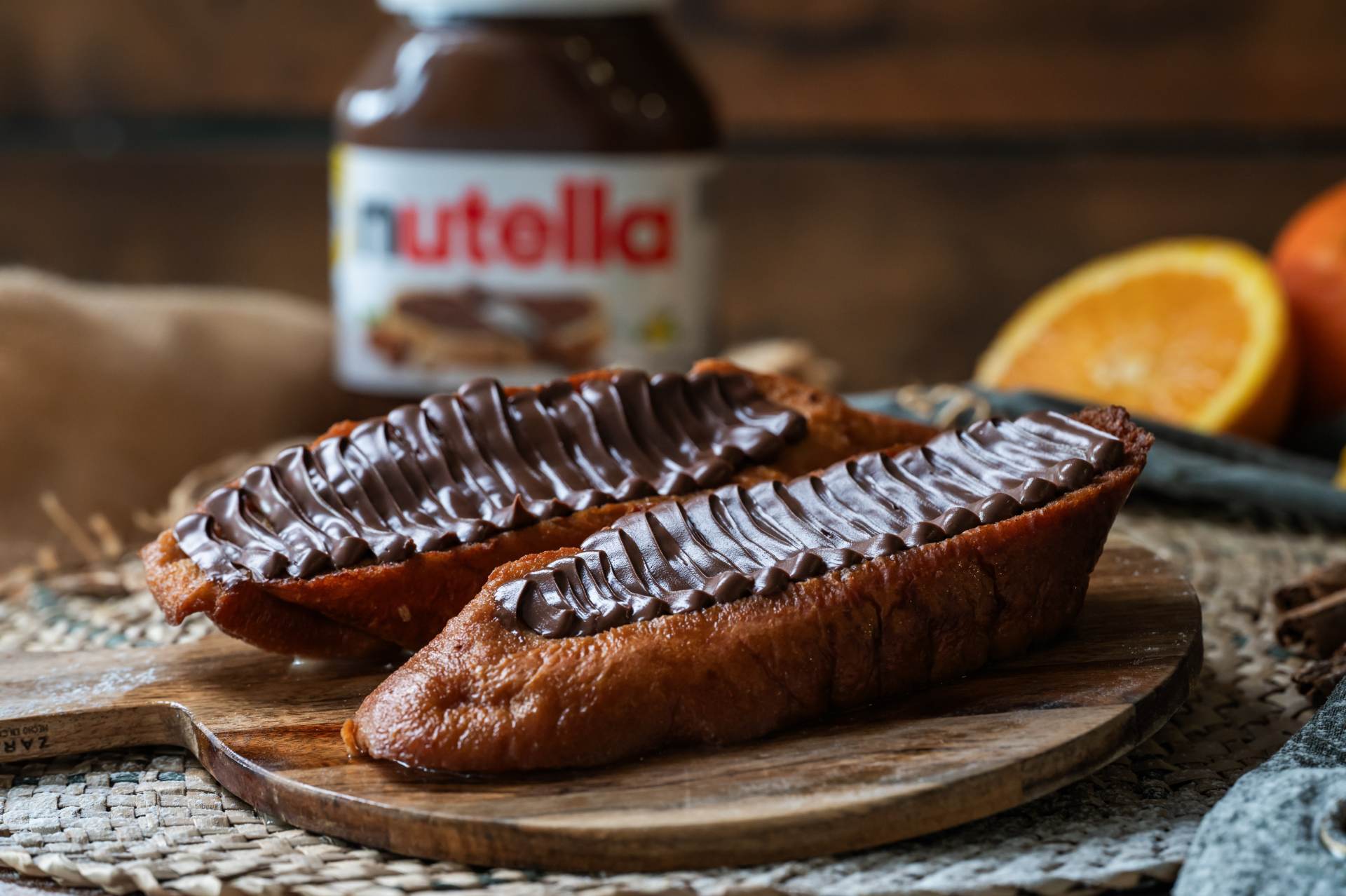 Torrija de Levaduramadre con Nutella