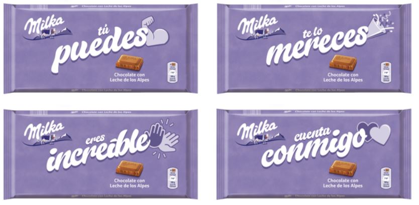 Milka modifica temporalmente su packaging para dar cabida a mensajes de  ternura.