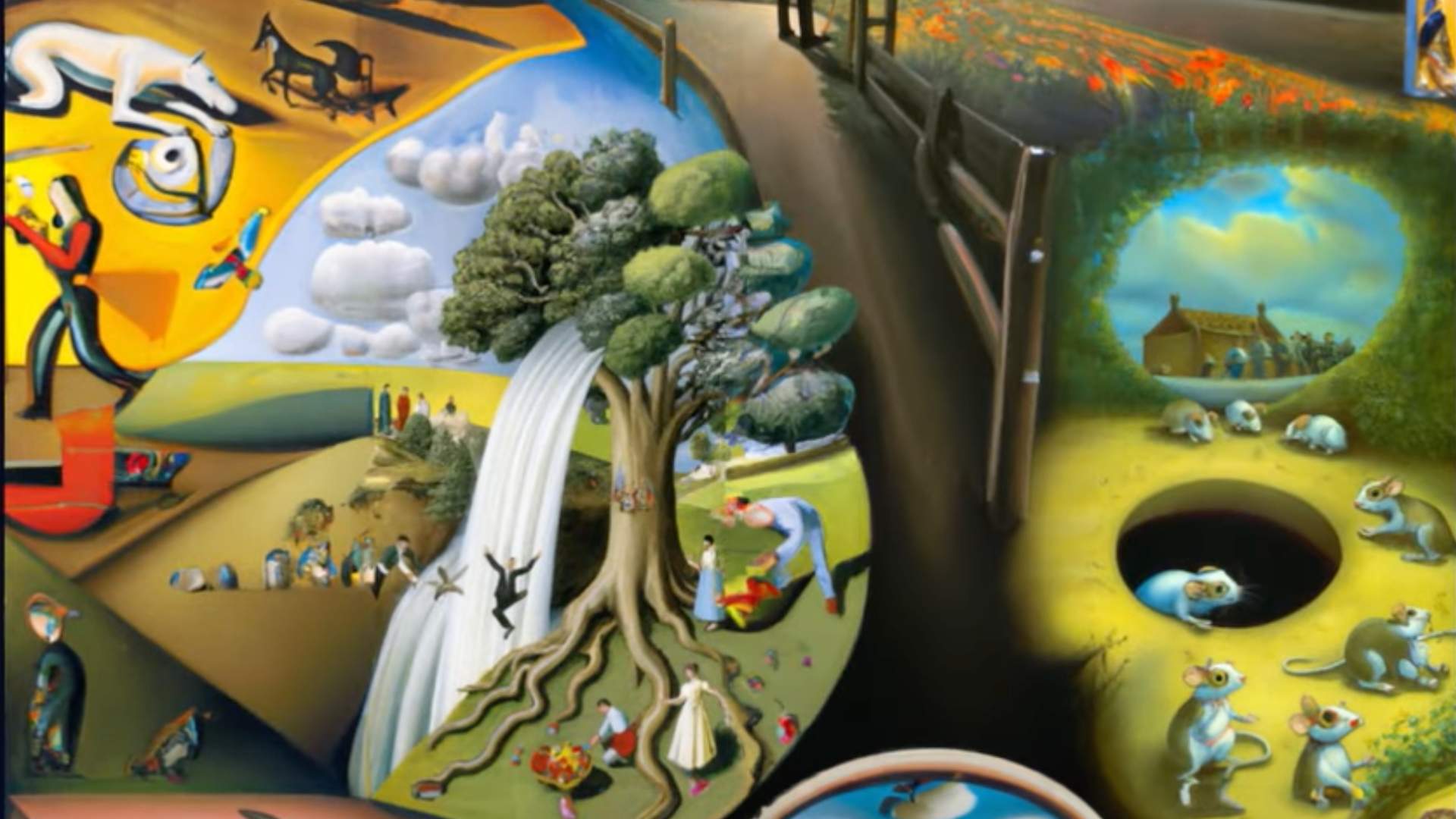 Una de las imágenes surrealistas generada con los sueños de los visitantes a la exposición.