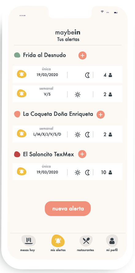 Maybein alertas de la aplicación.