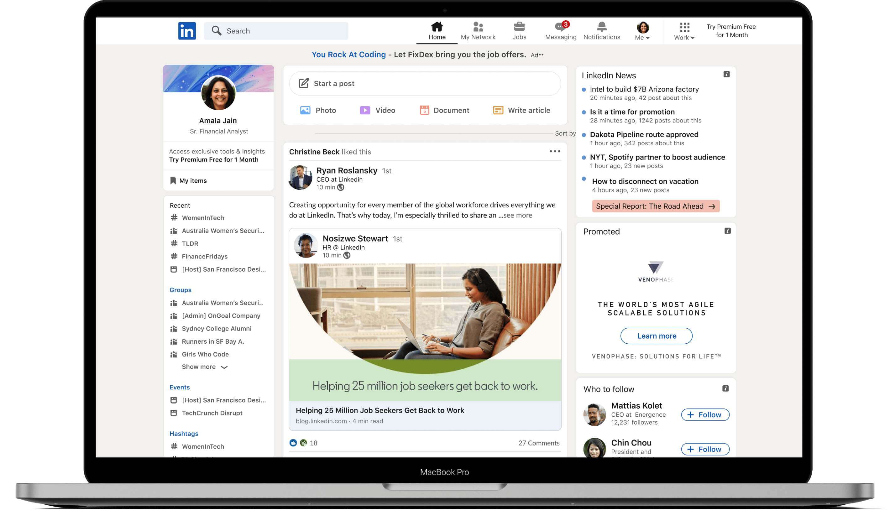 Nuevo diseño de LinkedIn