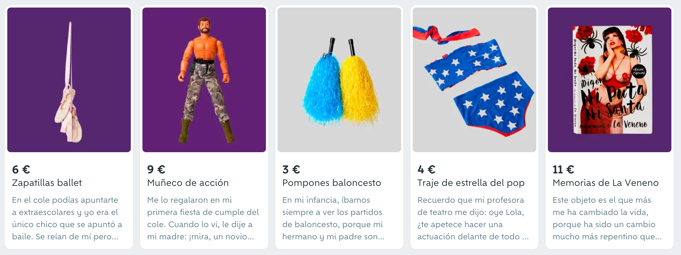 Los objetos preciados de Lola Rodríguez en wallapop