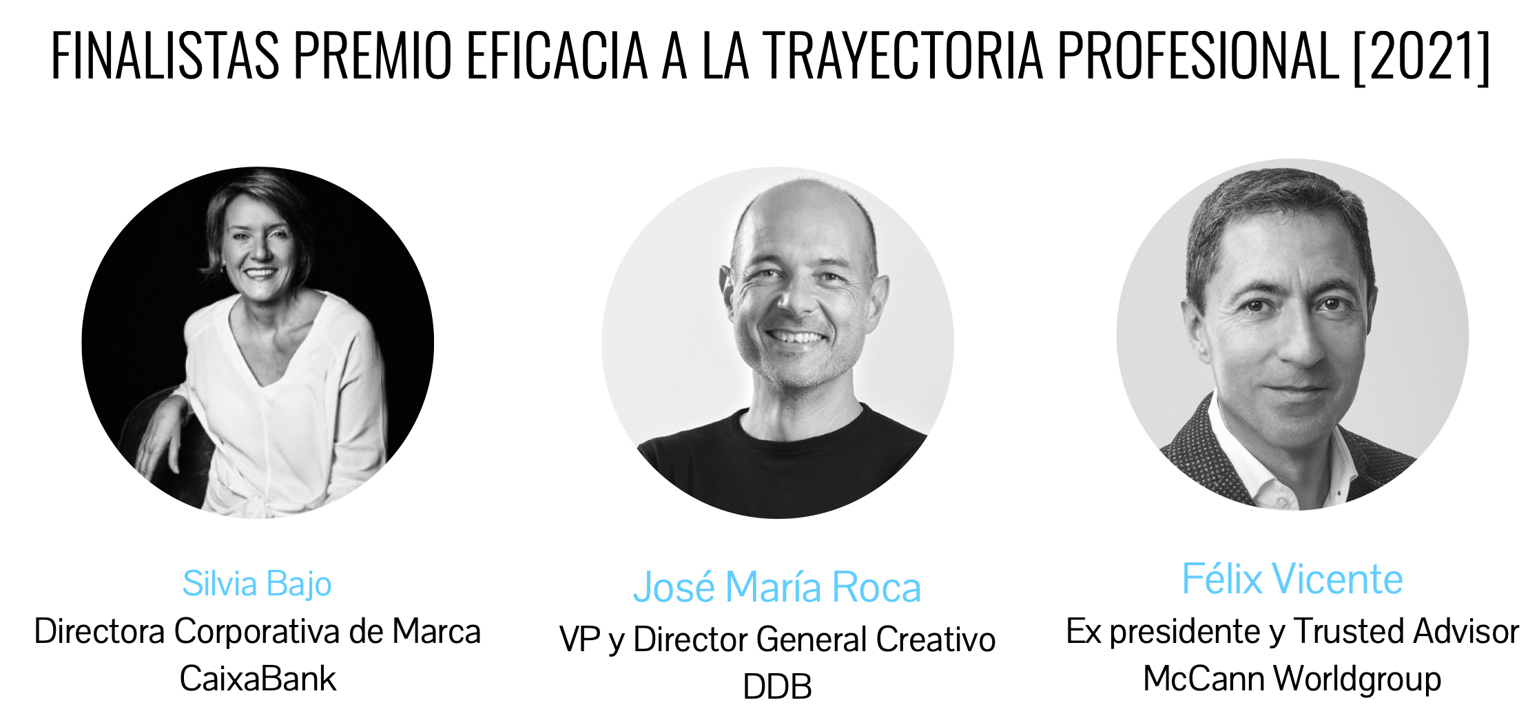 Finalistas Premio Eficacia a la Trayectoria Profesional (2021)