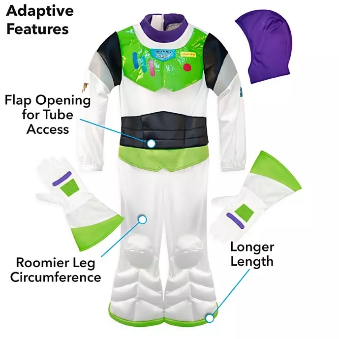 Traje adaptable de Buzz Lightyear para personas que usan silla de ruedas