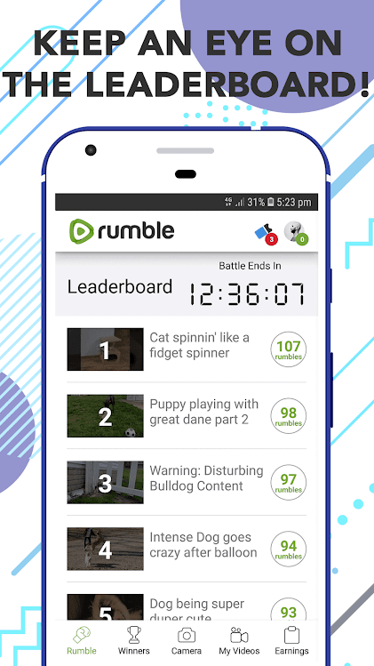 Imagen de la aplicación Rumble.